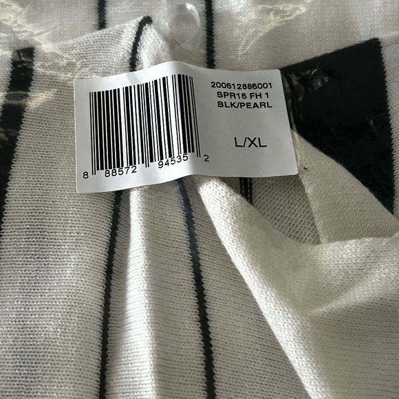 PONCHO, COTTON/MODAL, BLACK & PEARL, SZ L/XL, VERY FLOWING, LAUREN BY RALPH LAUR - Picture 6 of 11